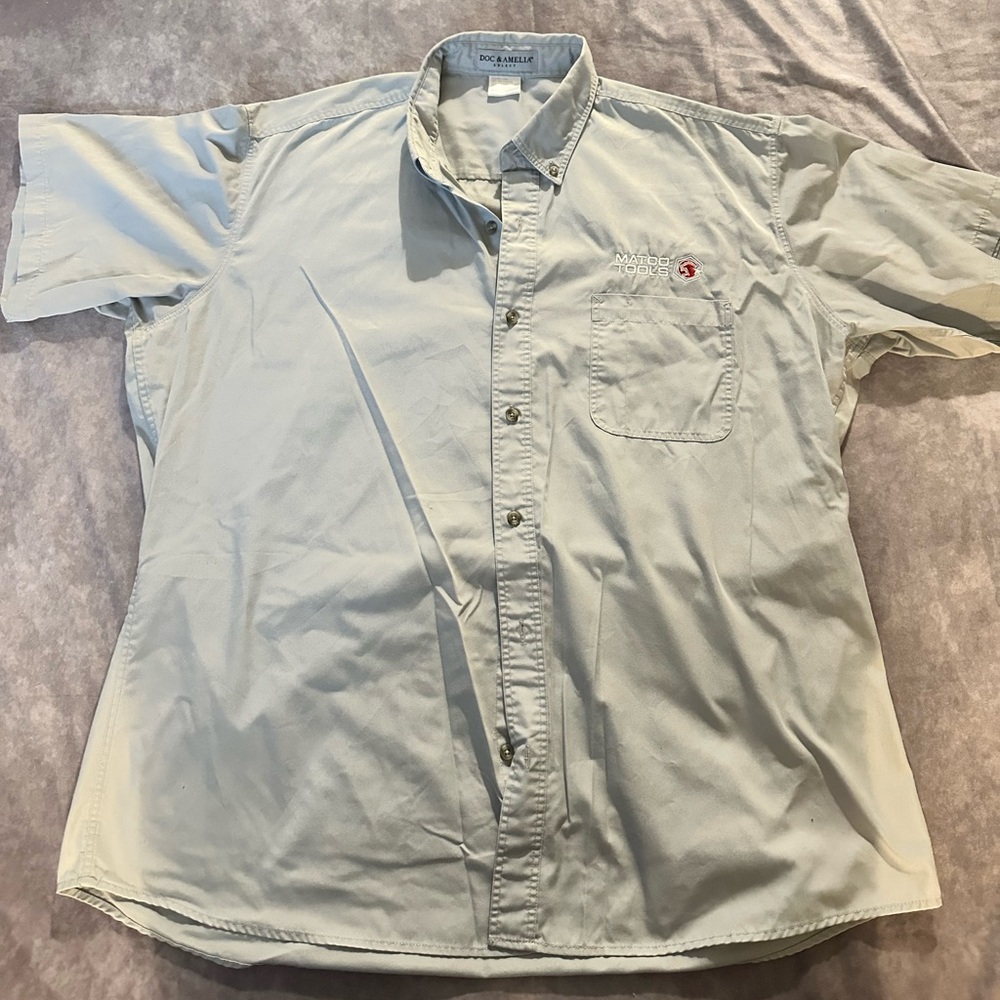 Matco tools men’s light gray button up work shirt
